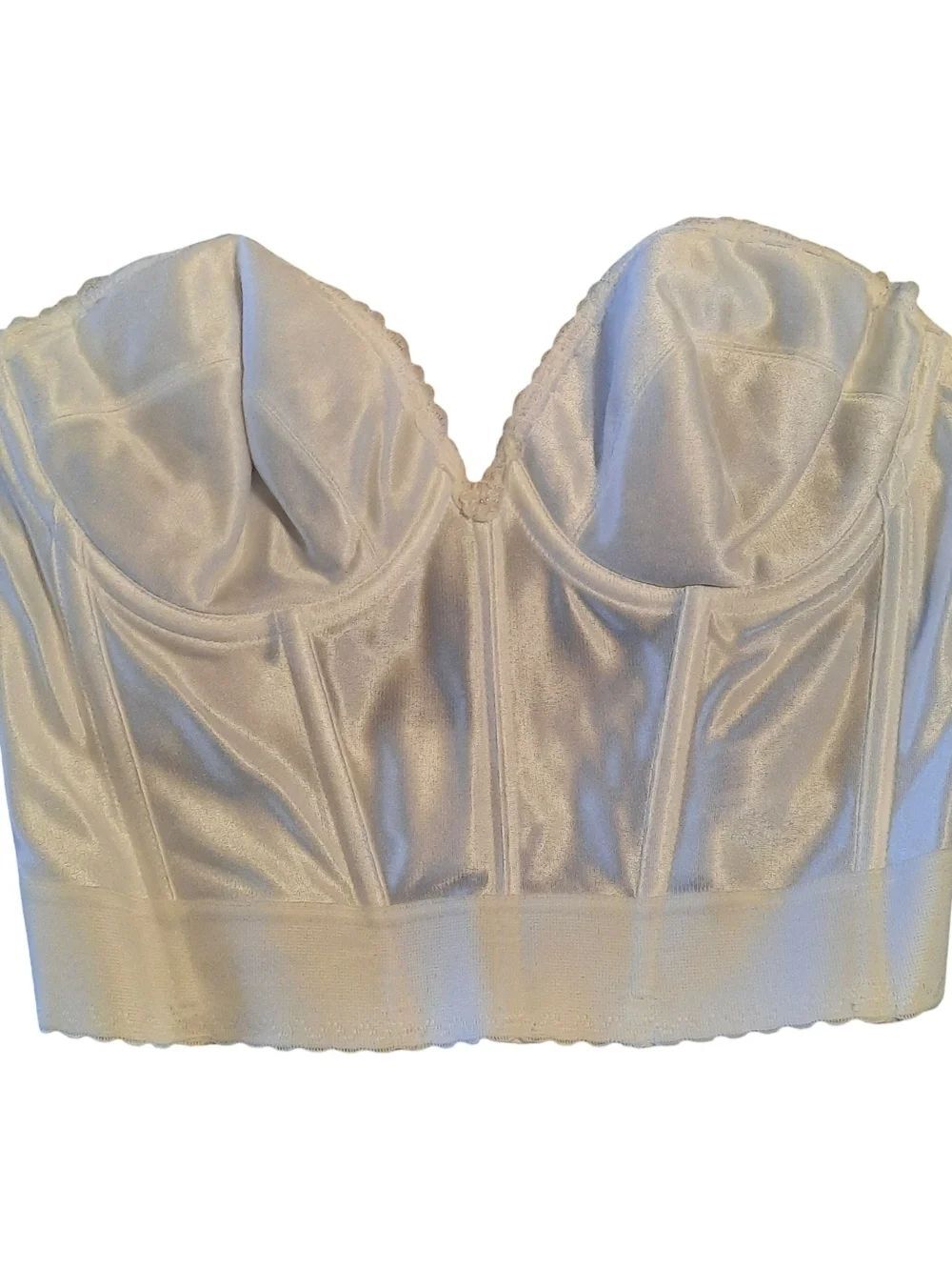 Adonna Ivory Satin Strapless Longline Bustier